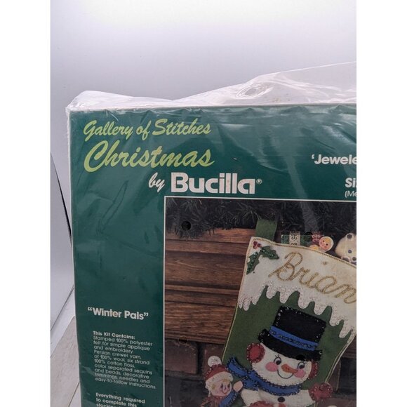 Bucilla Gallery Of Stitches Winter Pals Jeweled Stocking Kit 17" Long - Picture 3 of 10